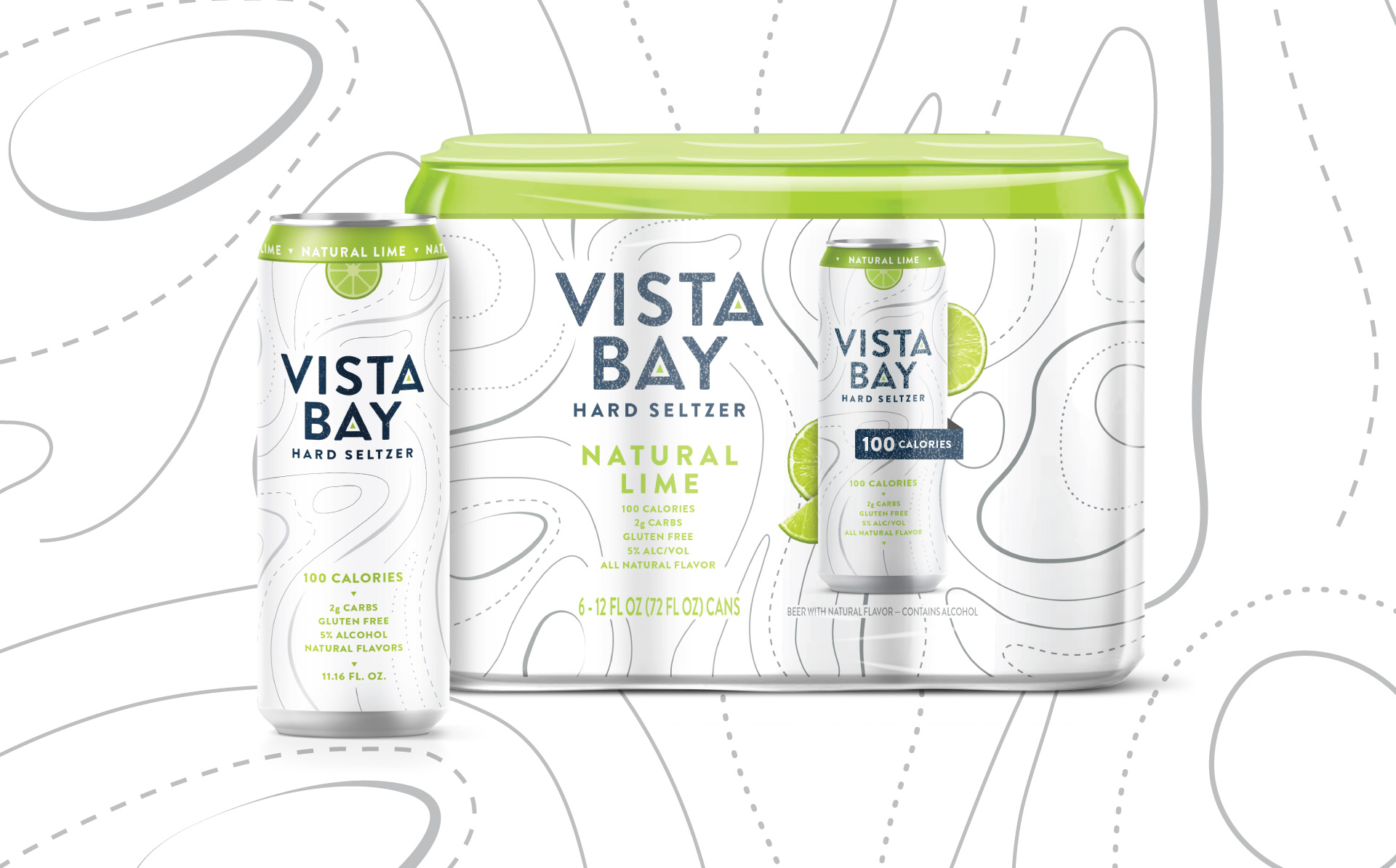 Aldi Vista Bay Hard Seltzer - Packaging Design