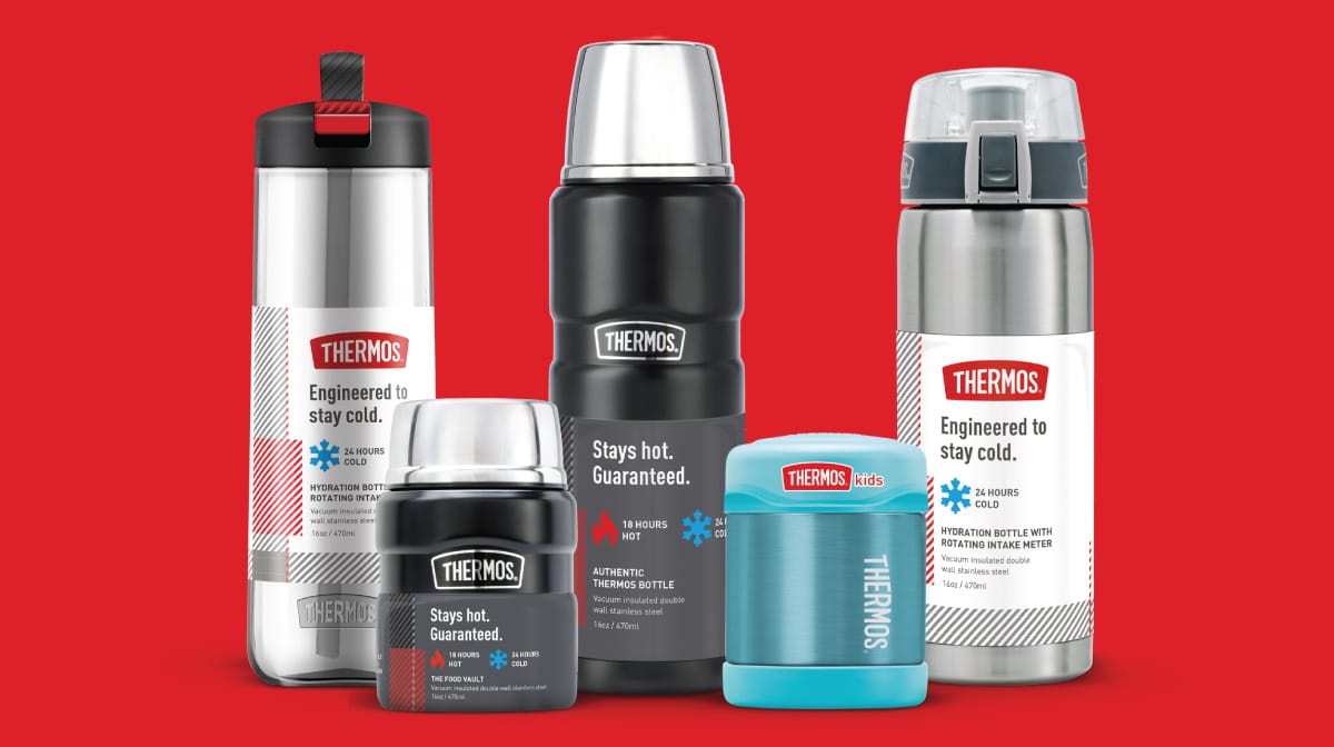 Thermos brand strategy and packaging design by Kaleidoscope
