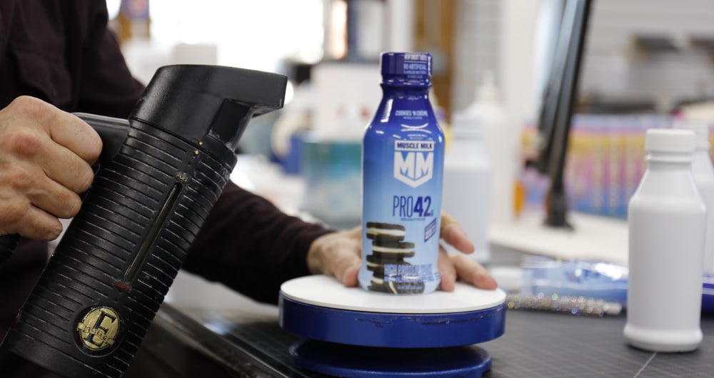 Muscle Milk packaging prototype being evaluated at Kaleidoscope prototyping studio, Chicago