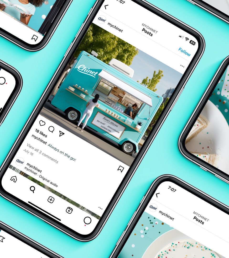 Chinet brand world social media activation showing branded food truck on Instagram by Kaleidoscope