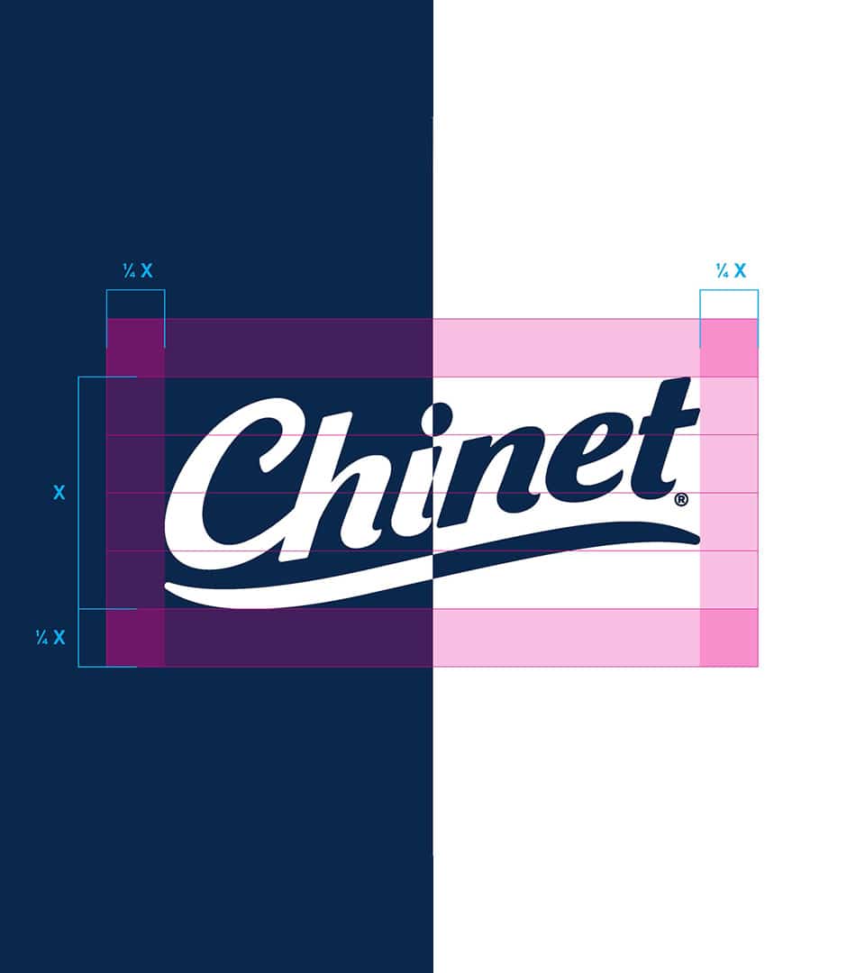 Chinet brand identity logo construction and spacing guidelines by Kaleidoscope