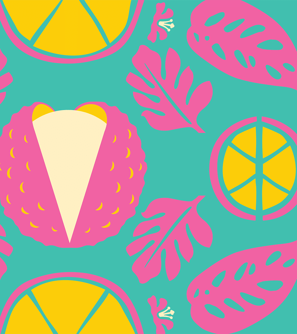 Kona Brewing Hard Seltzer flavor illustration pattern by Kaleidoscope