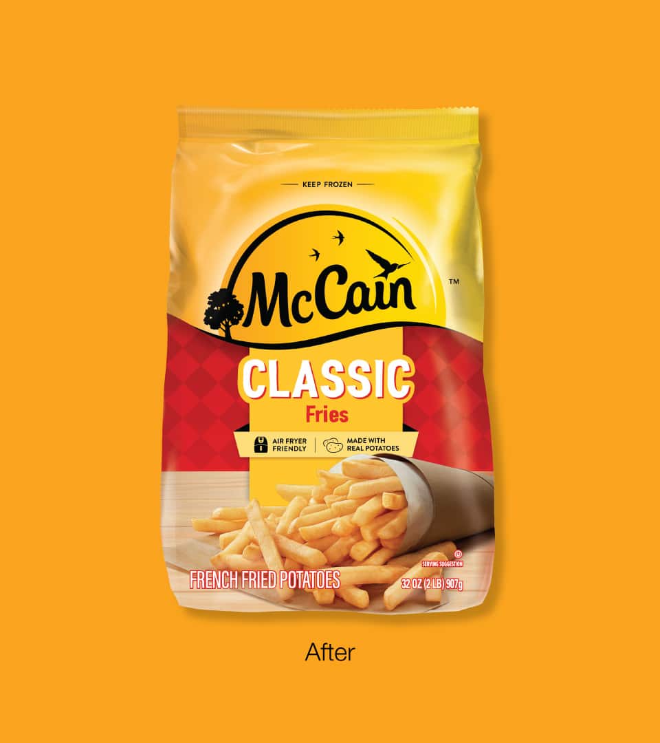 McCain Classic Fries refreshed packaging design after redesign by Kaleidoscope