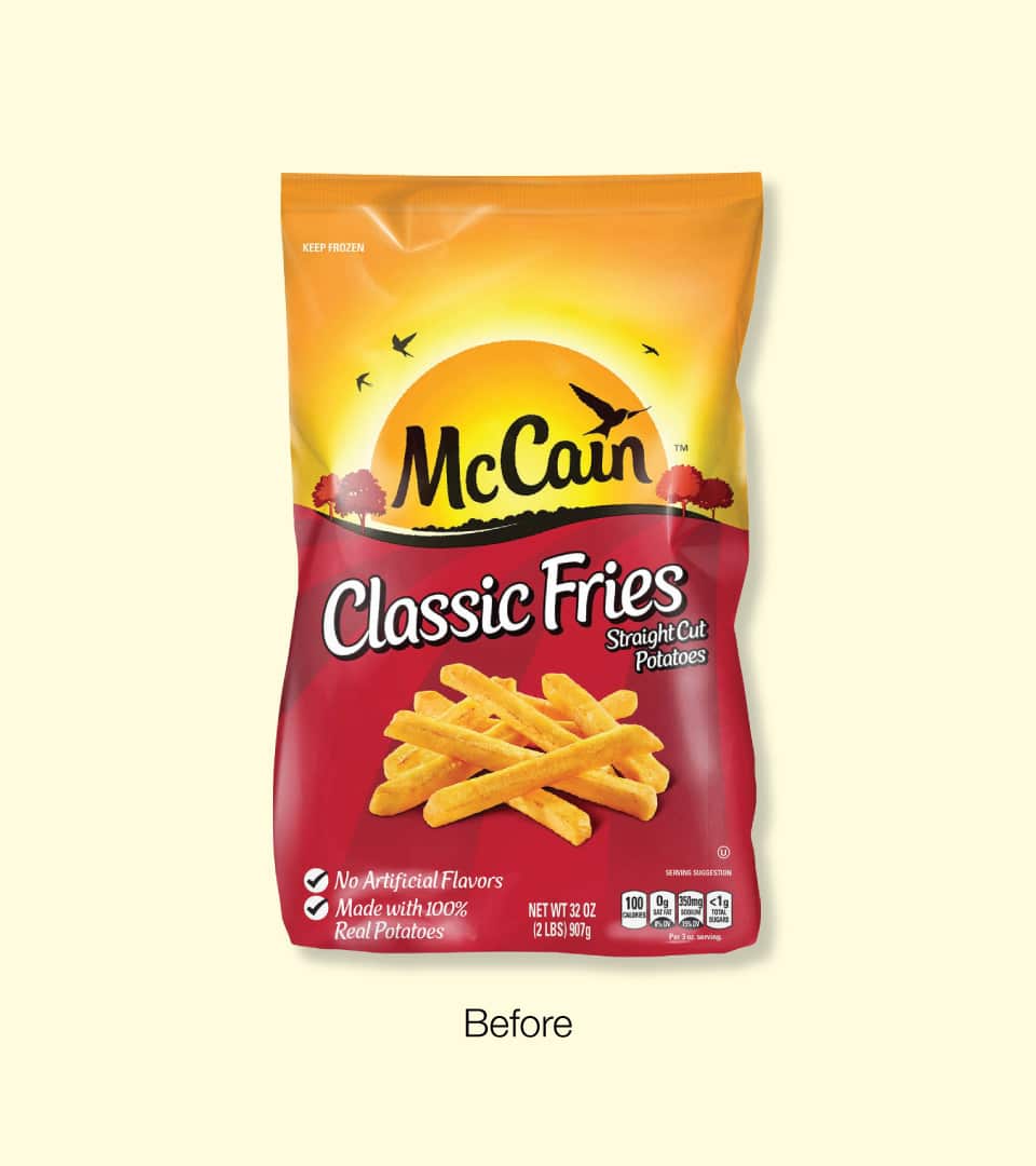 McCain Classic Fries original packaging design before redesign by Kaleidoscope