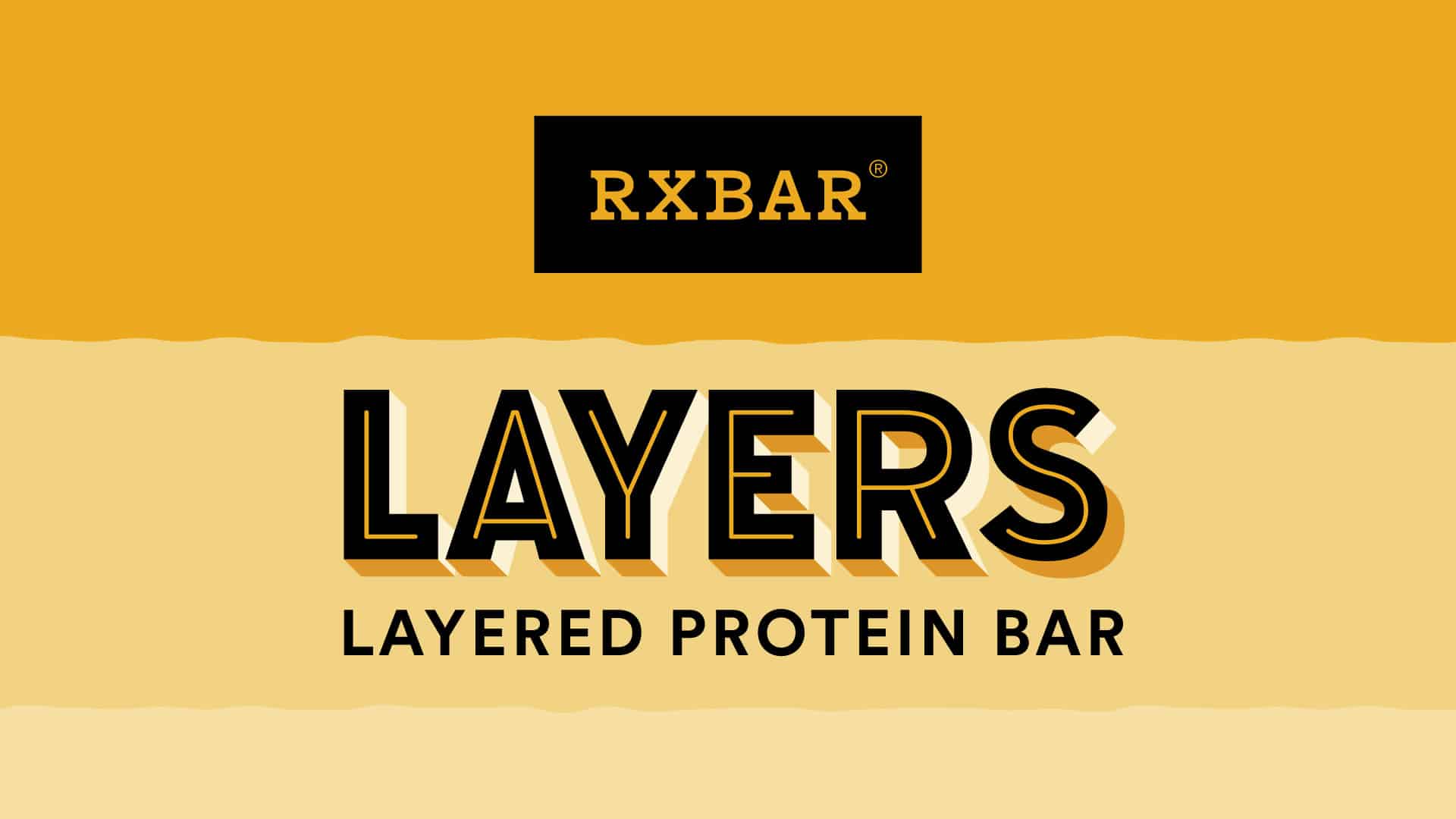 RXBAR Layers layered protein bar brand identity design by Kaleidoscope