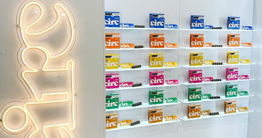 Circ Protein Bites booth display at Sweets and Snacks Expo 2026