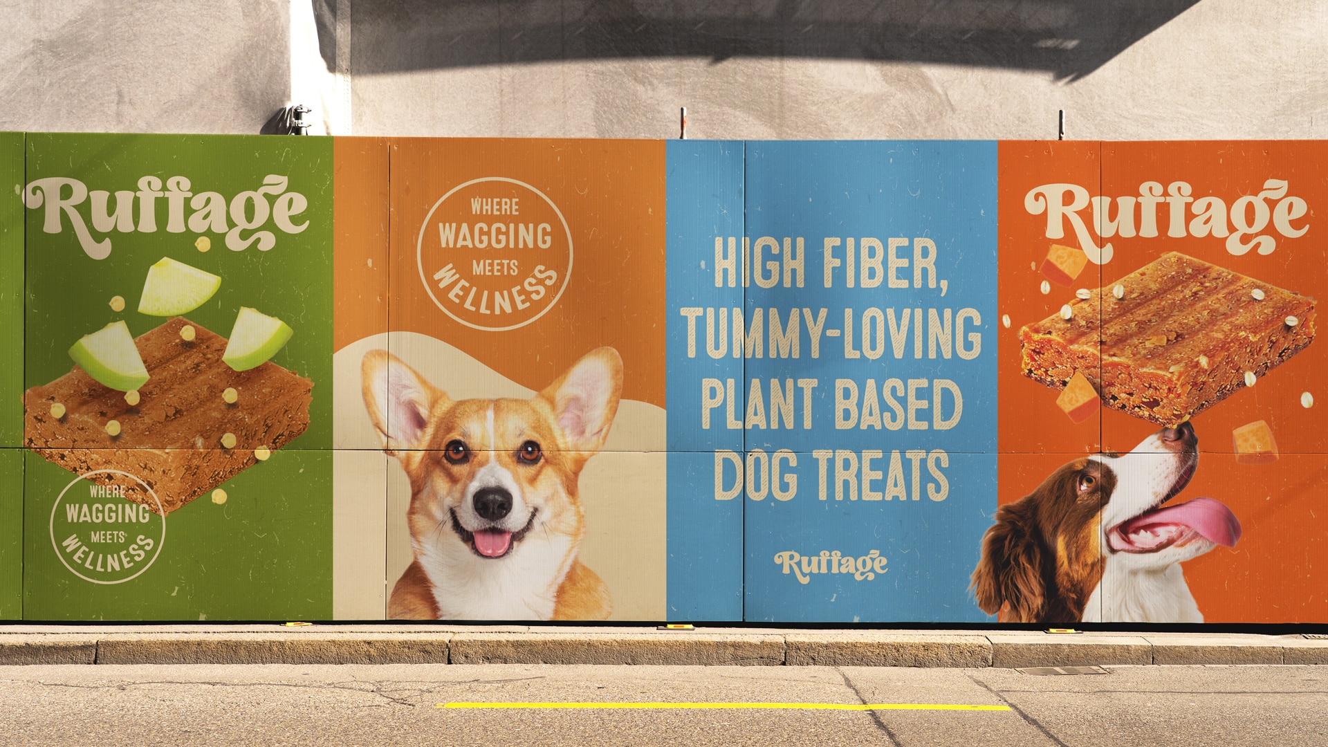Ruffage plant-powered dog treat brand billboard activation by Kaleidoscope