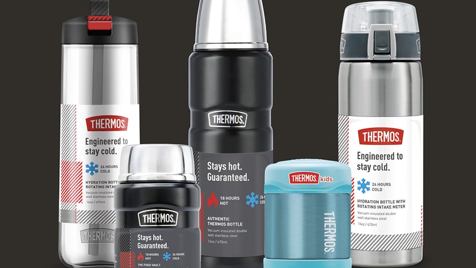 Thermos brand positioning and packaging design by Kaleidoscope