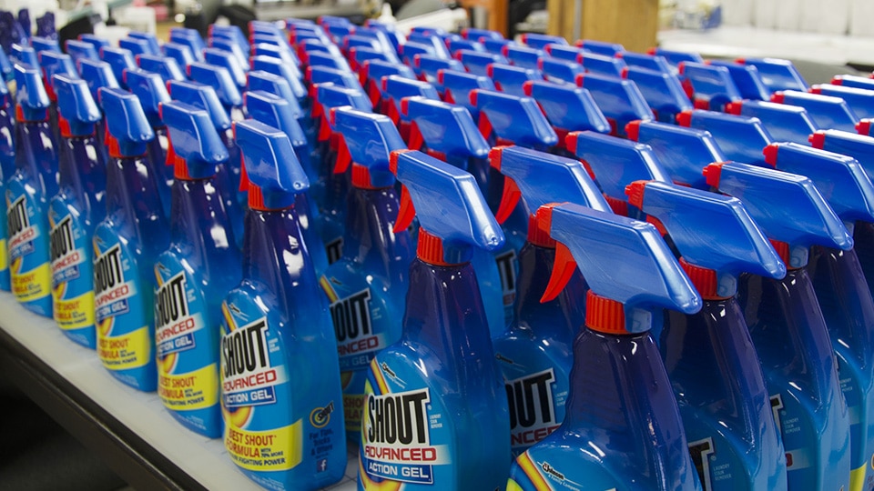 Shout Advanced packaging sales samples production run by Kaleidoscope